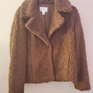 Brand new brown fur coat size s/m